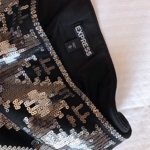 Express Sequin Skirt (black, white, silver) - Picture 3 of 4